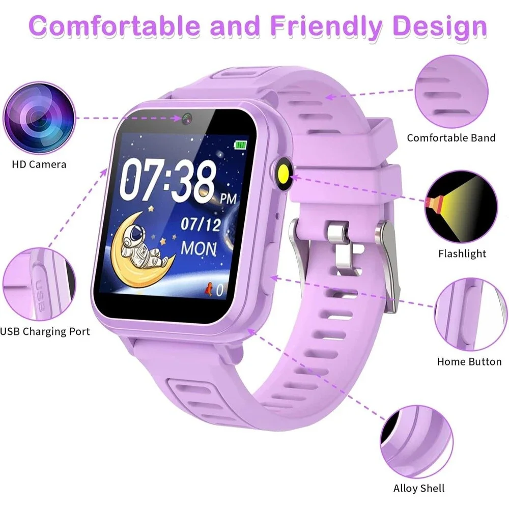 Kids Smart Watches Girls Gifts Age 3-12, Smart Watch for Kids with 39 Games C...